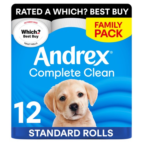 Andrex Complete Clean Toilet Tissue 12 Rolls
