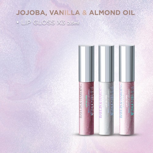 Baylis & Harding Jojoba, Vanilla & Almond Oil Glossy Lip Trio Gift Set thumbnail 3