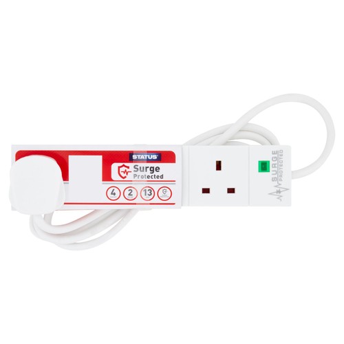 Status 4 Way 2m Extension Lead With Surge Protection