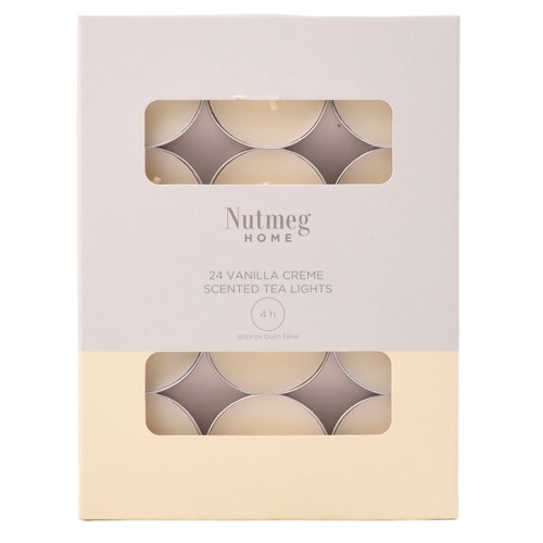 Nutmeg Home Vanilla Creme Scented Tea Lights   24 Pack