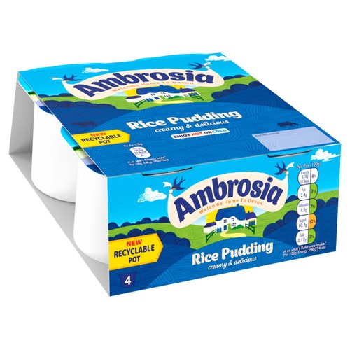 Ambrosia Rice Pudding Dessert Snack Pots Multipack 4 x 120g thumbnail 2