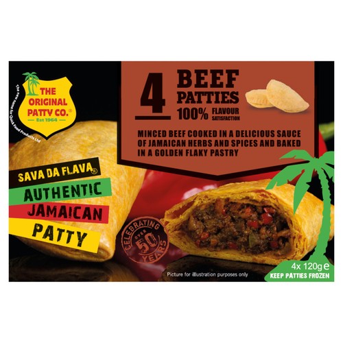 The Original Patty Co. 4 Beef Jamaican Patties 