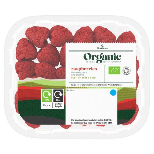 Morrisons Organic Raspberries 150g Punnet