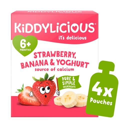 Kiddylicious Strawberry & Banana Yoghurt Pouch