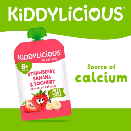 Kiddylicious Strawberry & Banana Yoghurt Pouch thumbnail 4