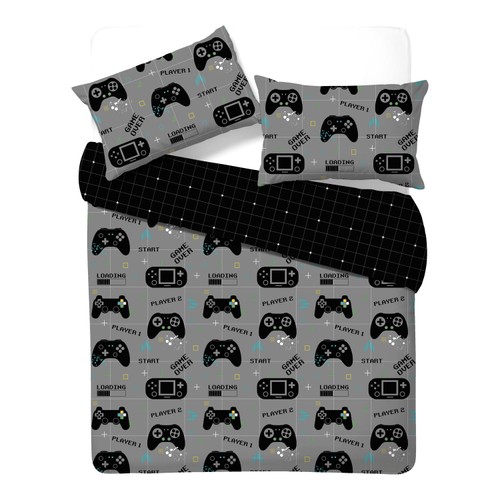 Nutmeg Home Easy Care Level Up Duvet Set Double