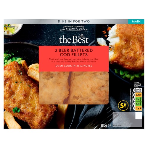 Morrisons The Best 2 Beer Battered Cod Fillets
