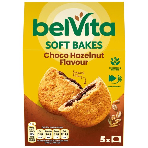 Belvita Soft Bakes Chocolate Hazelnut Flavour Cereal Snack Bars Multipack