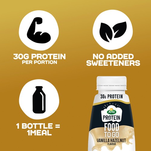 Arla Protein Food To Go Vanilla Hazelnut Meal Replacement Shake 500ml thumbnail 5