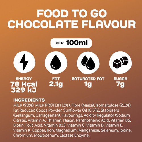 Arla Protein Food To Go Chocolate Caramel Meal Replacement Shake 500ml thumbnail 5