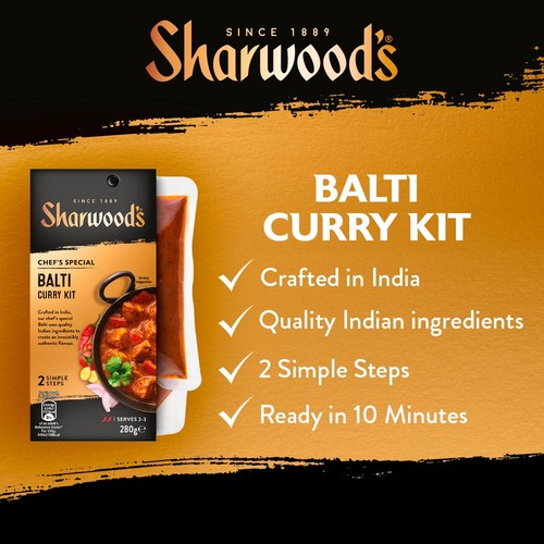 Sharwood's Indian Balti Curry Sauce Meal Kit 280g thumbnail 5