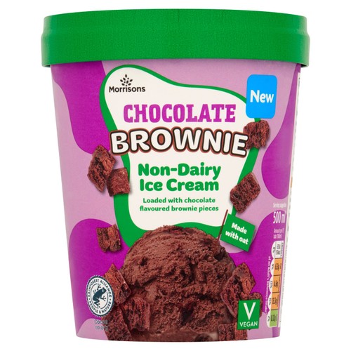 Morrisons Non-Dairy Chocolate Brownie Ice Cream 500ml