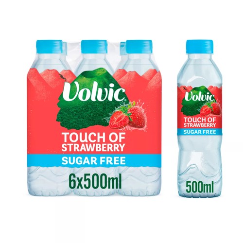 Volvic Touch Of Fruit Sugar Free Strawberry Flavoured Water 6X500ML