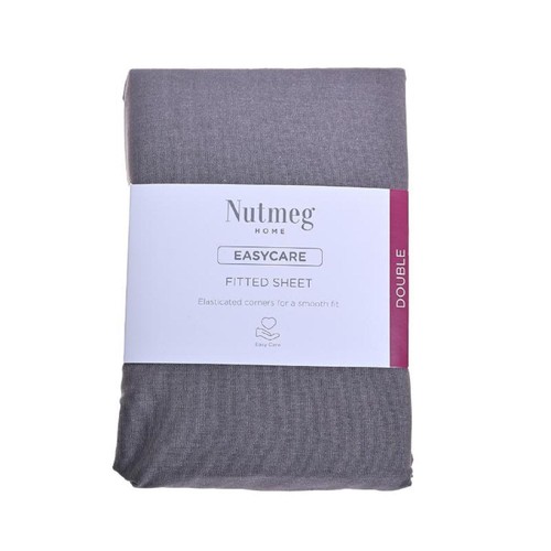 Nutmeg Home Easycare Graphite Fitted Sheet Double
