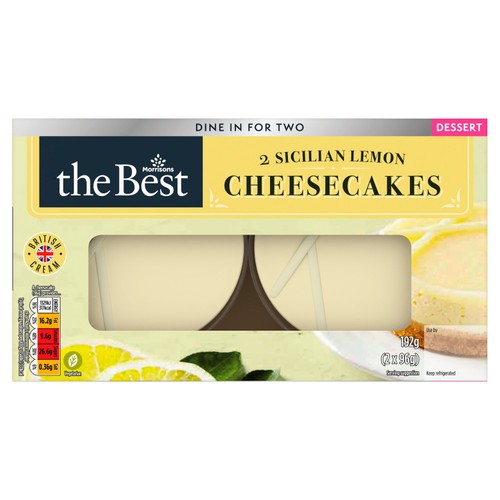 Morrisons The Best 2 Sicilian Lemon Cheesecakes 192g