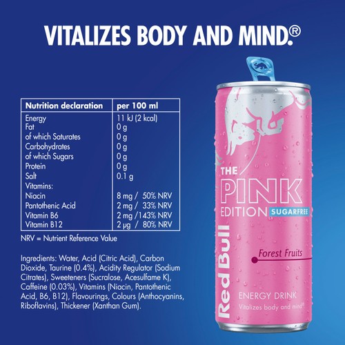 Red Bull Energy Drink Sugar Free Pink Edition Forest Fruits thumbnail 3