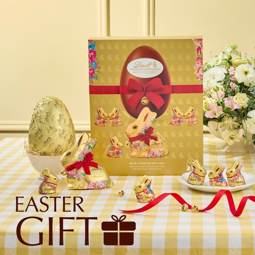 Lindt Milk Chocolate Easter Egg With Lindt Gold Bunny Flower Edition 310g thumbnail 4