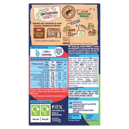 Smarties Milk Chocolate Easter Egg 100g thumbnail 4