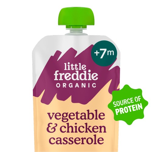 Little Freddie Organic Chicken & Rice Casserole Baby Food Pouch 7+ Months