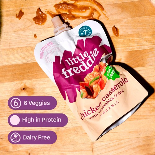 Little Freddie Organic Chicken & Rice Casserole Baby Food Pouch 7+ Months thumbnail 4