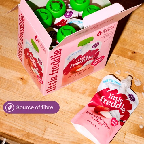 Little Freddie Organic Pink Lady Yoghurt Multipack Baby Food Pouch 6+ M thumbnail 4