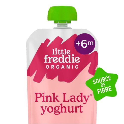 Little Freddie Organic Pink Lady Apple Yoghurt Baby Food Pouch 6+ Months