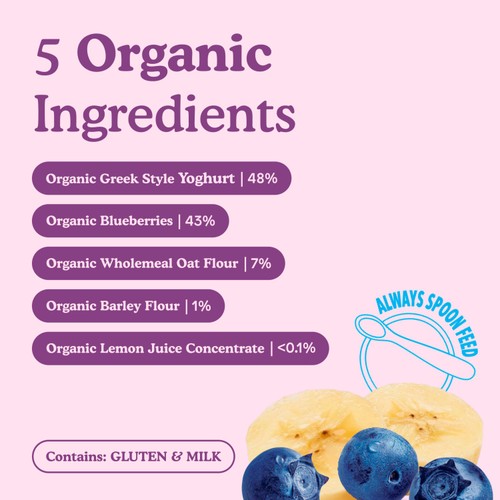Little Freddie Organic Blueberry & Banana Yoghurt Baby Food Pouch 6+ Months thumbnail 2