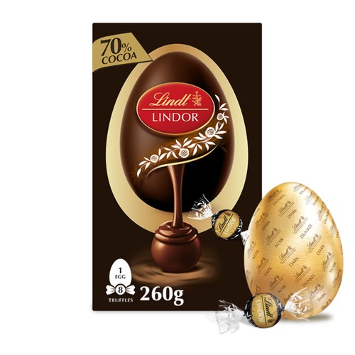 Lindt Lindor Dark Chocolate Easter Egg With Lindor 70% Cocoa Truffles 260g thumbnail 2
