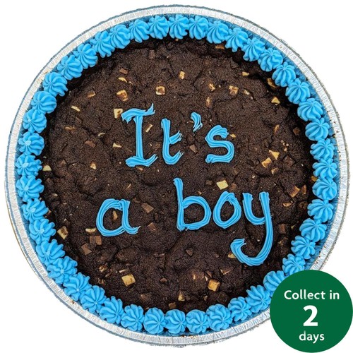 Giant 10" Triple Chocolate Cookie Its A Boy (Serves 10)   FTO