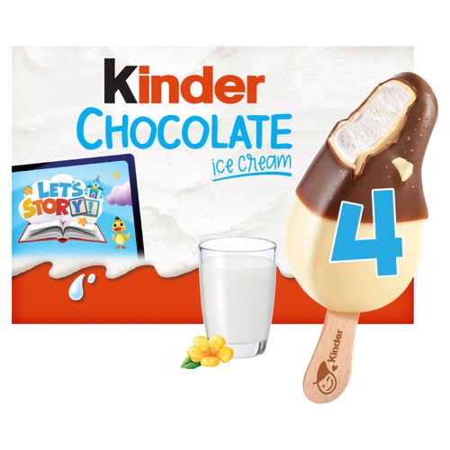Kinder Chocolate Ice Cream Sticks   4 x 55ml