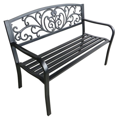 Nutmeg Black Metal Bench