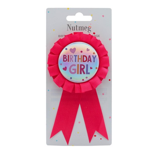 Nutmeg Birthday Girl Rosette Pink
