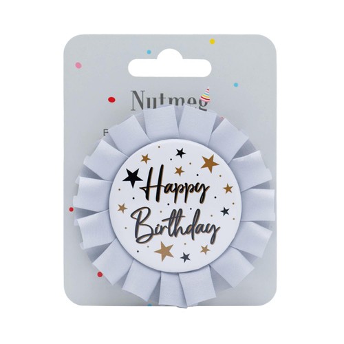 Nutmeg Metallic Happy Birthday Rosette