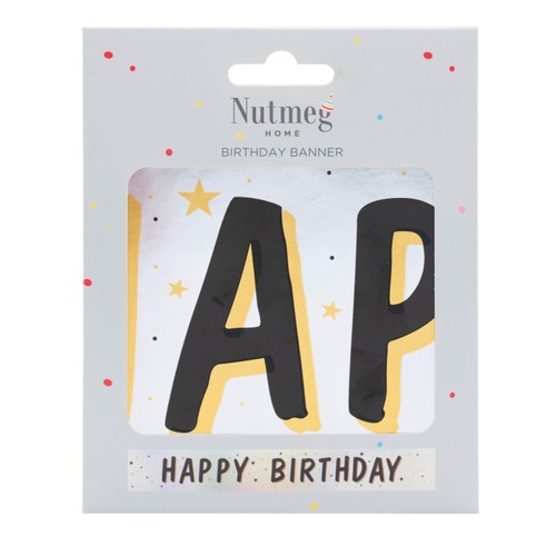 Nutmeg Metallic Happy Birthday Banner