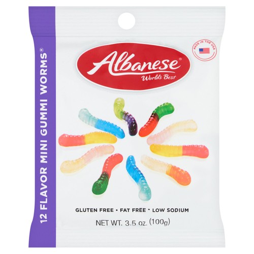Albanese 12 Flavour Gummy Worms   100g