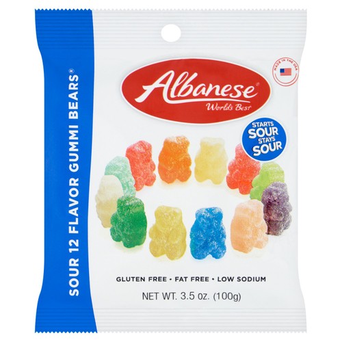 Albanese 12 Flavour Sour Gummy Bears 100g