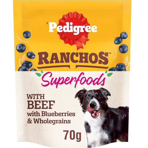 Pedigree Ranchos Dog Treat Superfoods With Beef 70g