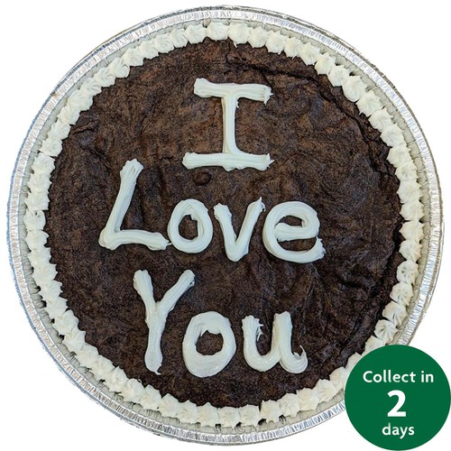 Giant 10" Chocolate Brownie I Love You (Serves 10)