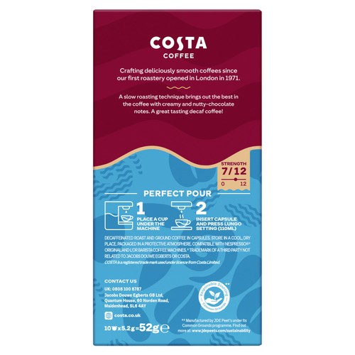 Costa Coffee Decaf Capsules x 10 thumbnail 2