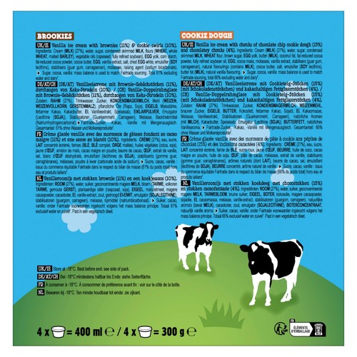 Ben & Jerry's Brookie-Dough Mini Ice Cream Tub Multipack 4 x 100ml thumbnail 4