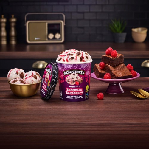 Ben & Jerrys Non-Dairy Vegan Bohemian Raspberry Ice Cream Tub   465ml thumbnail 3