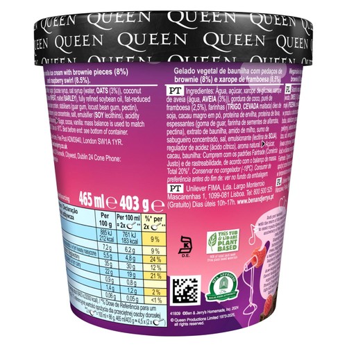 Ben & Jerrys Non-Dairy Vegan Bohemian Raspberry Ice Cream Tub   465ml thumbnail 6