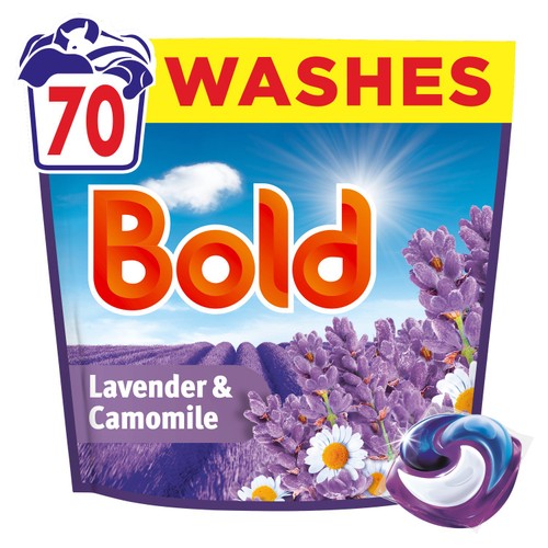 Bold 2 In 1 Washing Liquid Pods Lavender & Camomile 70 Washes