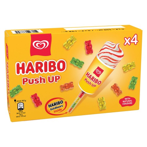 Haribo Push Up Vanilla & Strawberry Ice Cream Lollies 4 x 85ml thumbnail 2