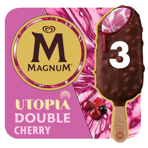 Magnum Utopia Double Cherry Ice Cream Sticks   3 x  85ml
