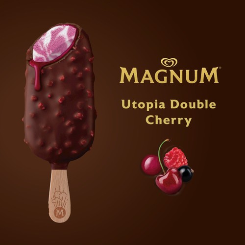 Magnum Utopia Double Cherry Ice Cream Sticks   3 x  85ml thumbnail 2