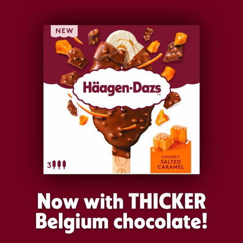 Haagen Dazs 3 Chunky Salted Caramel Ice Cream Sticks thumbnail 4