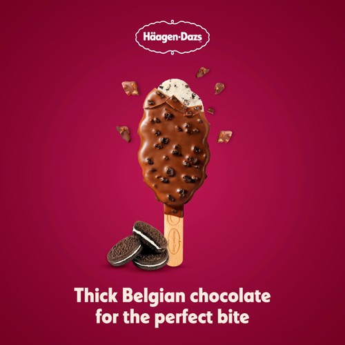 Haagen Dazs 3 Crunchy Cookies & Cream Ice Cream Sticks thumbnail 2