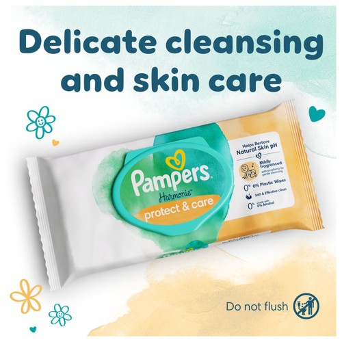 Pampers Harmonie Protection Baby Wipes Coconut Oil thumbnail 2