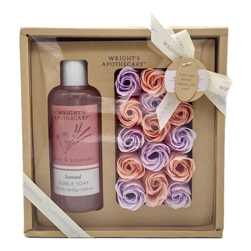 Wrights Apothecary Bath Soak And Rose Bud Soap Gift Set